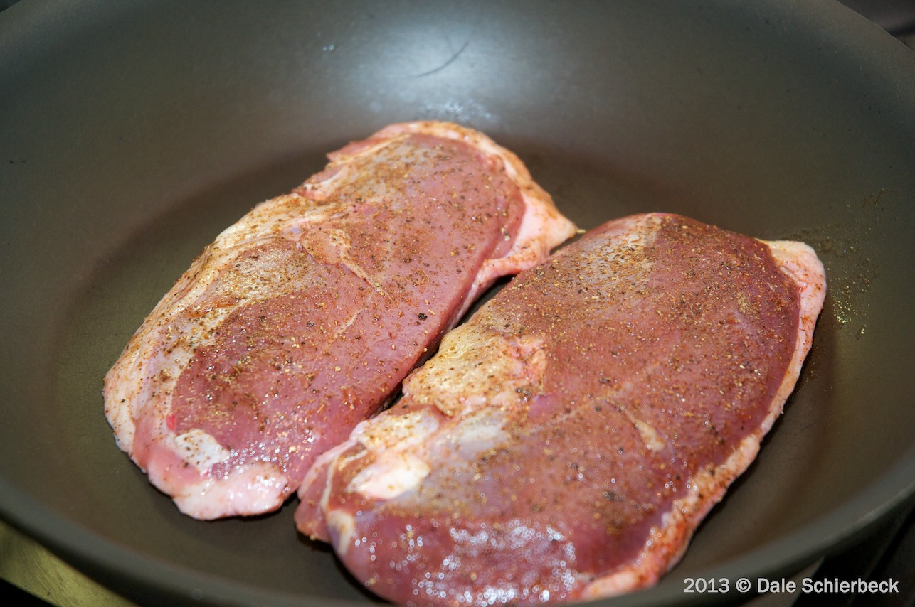 duck breast in pan
